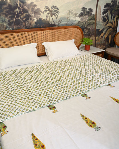 Jharokha Hand Block Printed Cotton Dohar AC Blanket