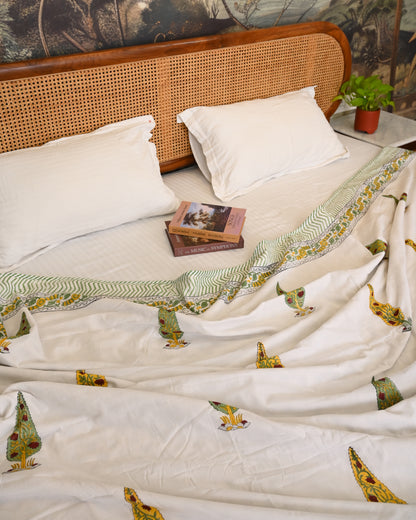 Jharokha Hand Block Printed Cotton Dohar AC Blanket