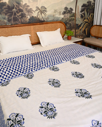 Patola Hand Block Printed Cotton Dohar AC Blanket