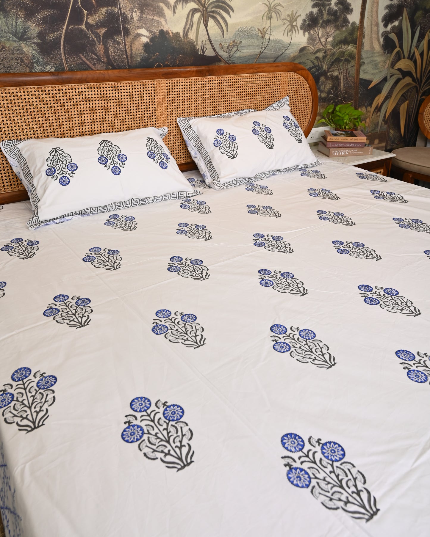Kesar Bagh Premium Hand Block Printed Cotton Bedsheet