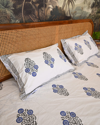Kesar Bagh Premium Hand Block Printed Cotton Bedsheet