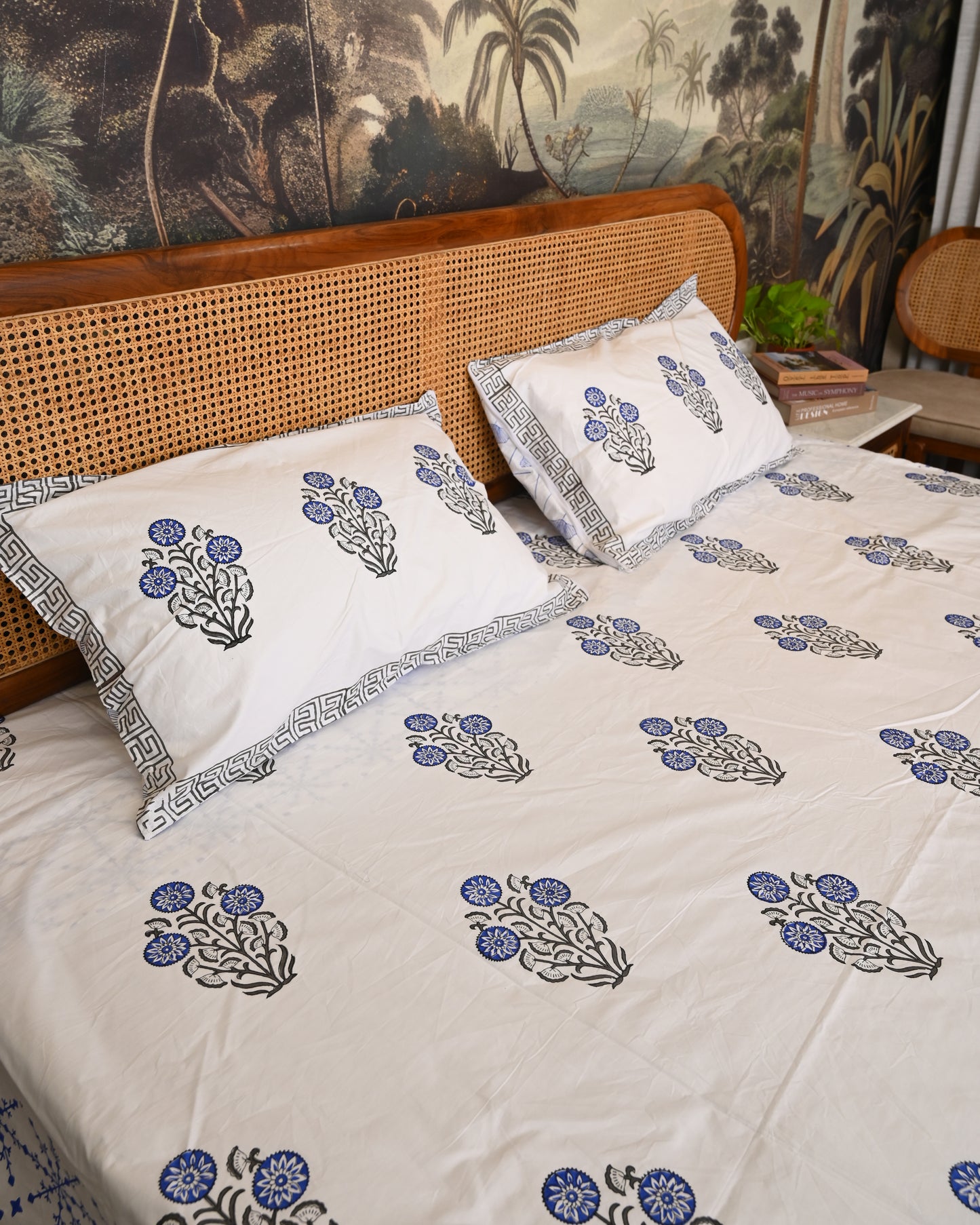 Kesar Bagh Premium Hand Block Printed Cotton Bedsheet