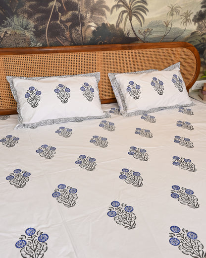 Kesar Bagh Premium Hand Block Printed Cotton Bedsheet