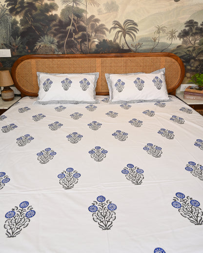 Kesar Bagh Premium Hand Block Printed Cotton Bedsheet