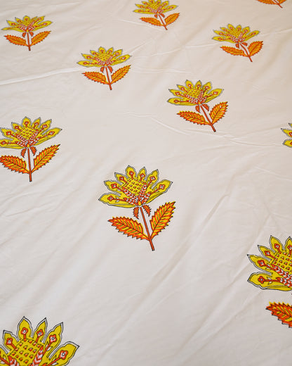 Neel Tara Premium Hand Block Printed Cotton Bedsheet