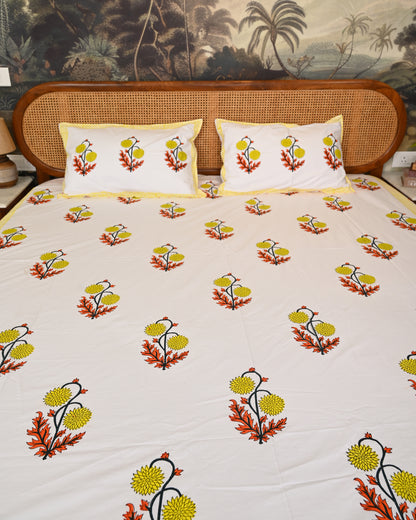 Saanjh Premium Hand Block Printed Cotton Bedsheet