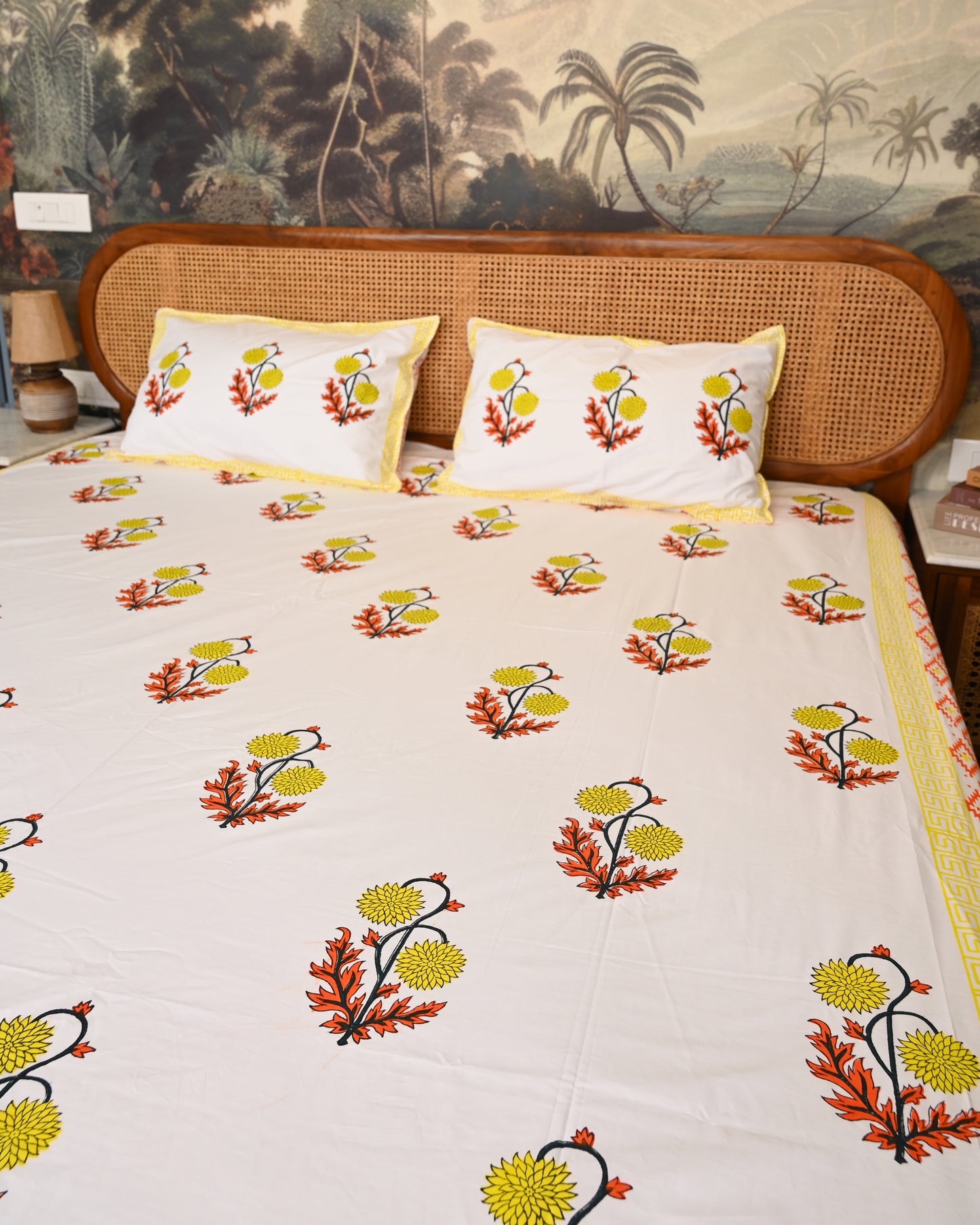 Saanjh Premium Hand Block Printed Cotton Bedsheet