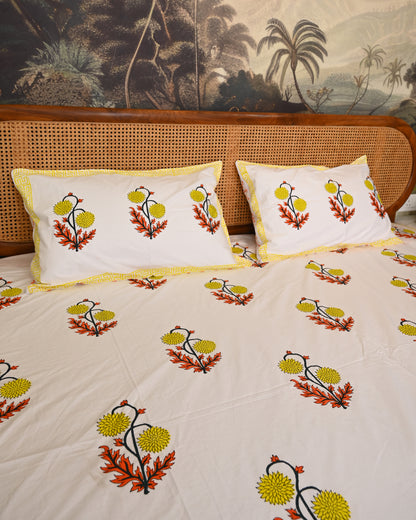 Saanjh Premium Hand Block Printed Cotton Bedsheet