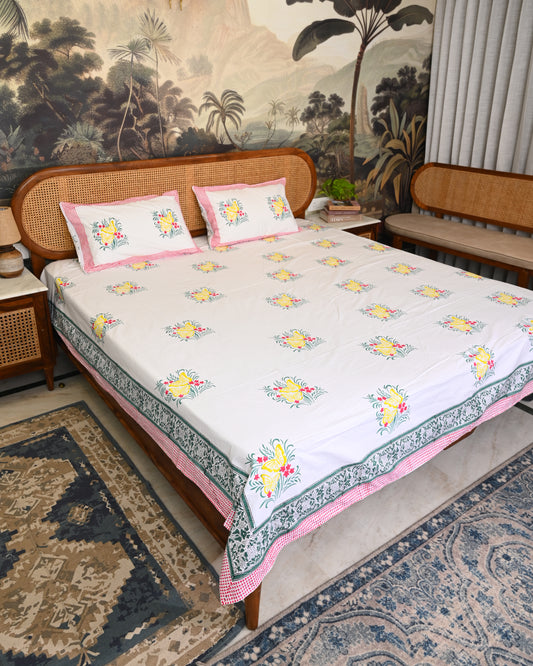 Aabha Premium Hand Block Printed Cotton Bedsheet