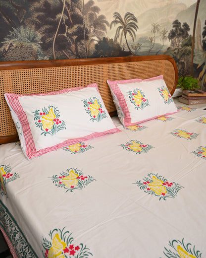 Aabha Premium Hand Block Printed Cotton Bedsheet