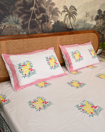 Aabha Premium Hand Block Printed Cotton Bedsheet