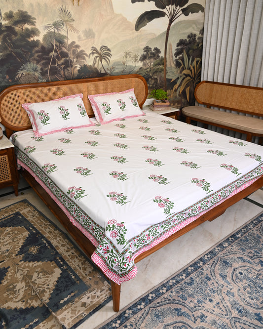 Kavya Premium Hand Block Printed Cotton Bedsheet
