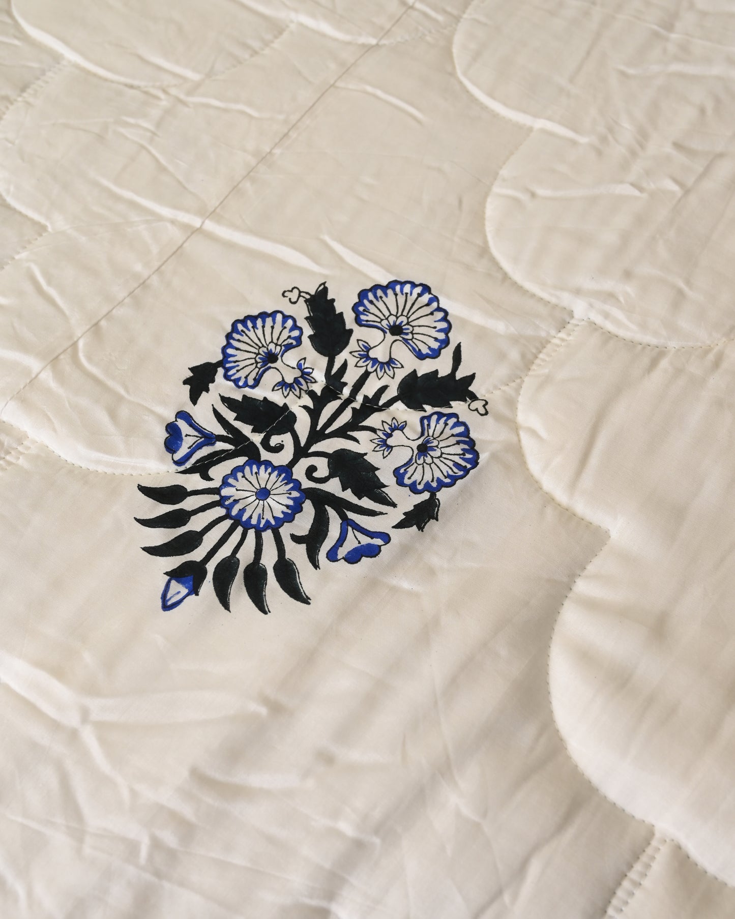 Kamal Hand Block Printed Quilted Bedcover Set