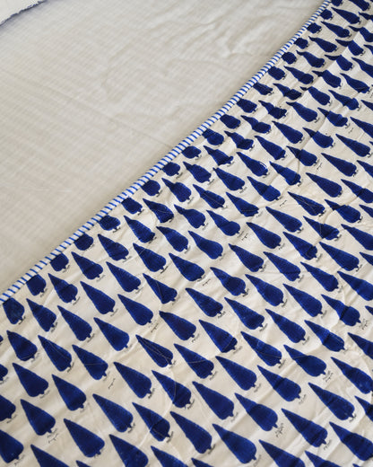 Kamal Hand Block Printed Quilted Bedcover Set