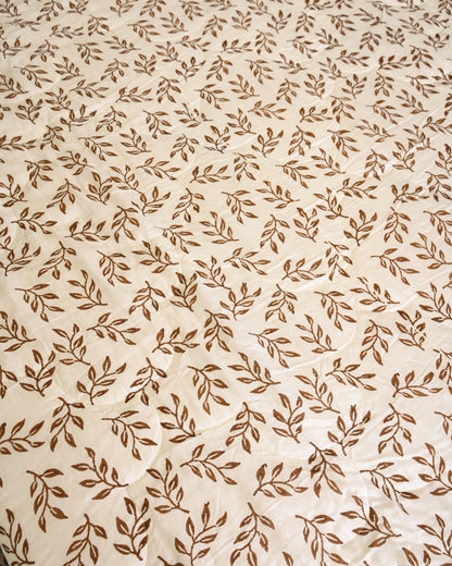Bela Hand Block Printed Quilted Bedcover Set