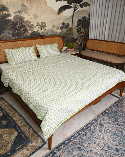 Tarini Hand Block Printed Quilted Bedcover Set