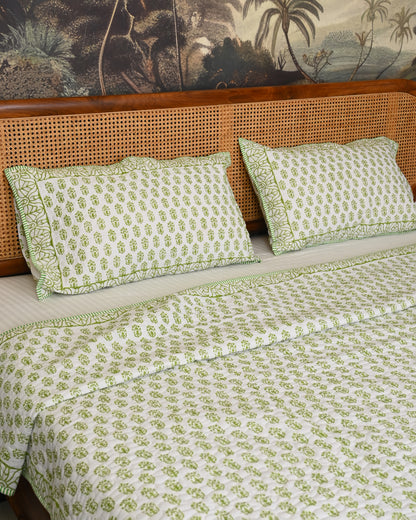 Tarini Hand Block Printed Quilted Bedcover Set