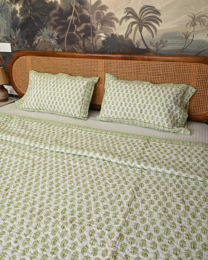 Tarini Hand Block Printed Quilted Bedcover Set