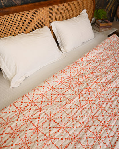 Jasmine Hand Block Printed Mulmul Cotton Quilt