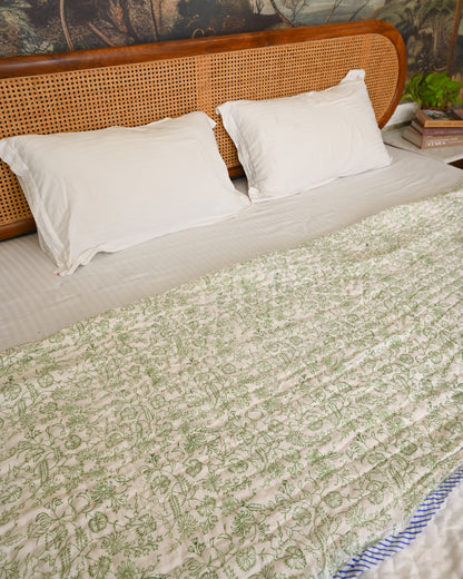 Ira Hand Block Printed Mulmul Cotton Quilt