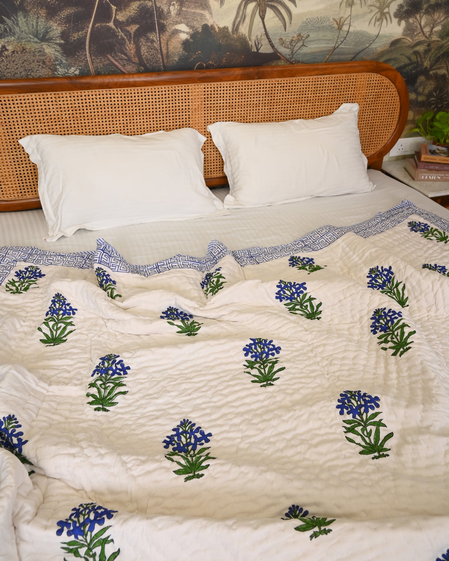 Ira Hand Block Printed Mulmul Cotton Quilt