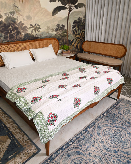 Varsha Hand Block Printed Mulmul Cotton Quilt