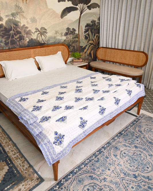 Meher Hand Block Printed Mulmul Cotton Quilt