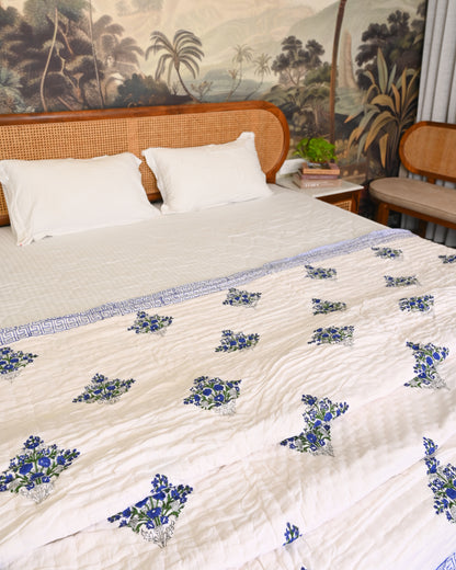 Meher Hand Block Printed Mulmul Cotton Quilt
