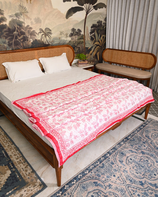 Roohani Hand Block Printed Mulmul Cotton Quilt