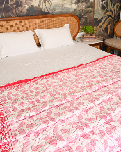 Roohani Hand Block Printed Mulmul Cotton Quilt