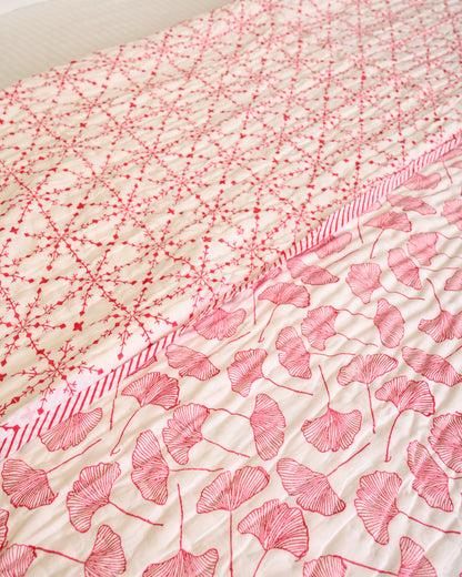 Roohani Hand Block Printed Mulmul Cotton Quilt