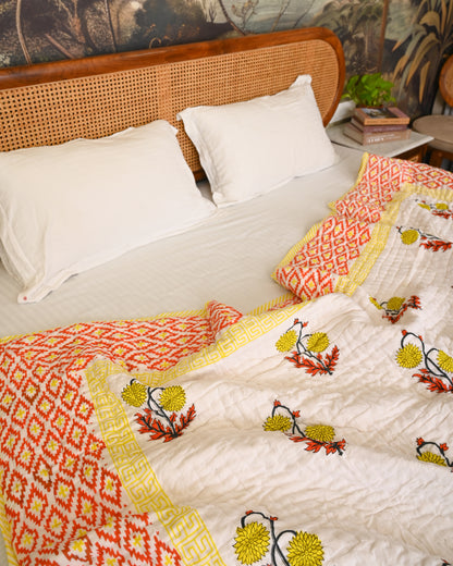 Nirav Hand Block Printed Mulmul Cotton Quilt