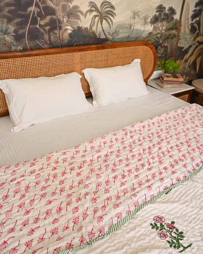 Aangan Hand Block Printed Mulmul Cotton Quilt