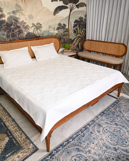 Kusum Hand Block Printed Quilted Bedcover Set