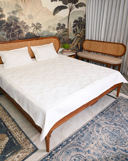 Kusum Hand Block Printed Quilted Bedcover Set