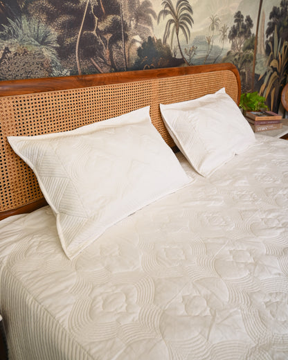 Kusum Hand Block Printed Quilted Bedcover Set
