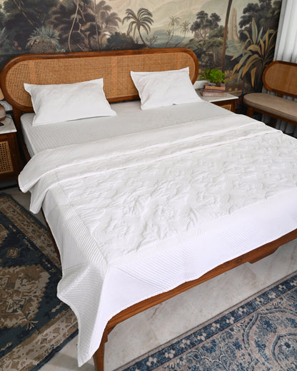 Kusum Hand Block Printed Quilted Bedcover Set