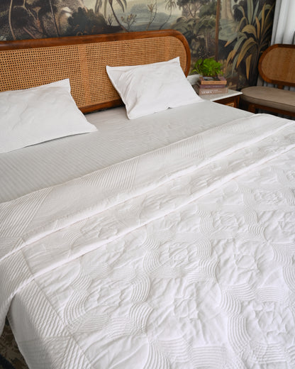 Kusum Hand Block Printed Quilted Bedcover Set